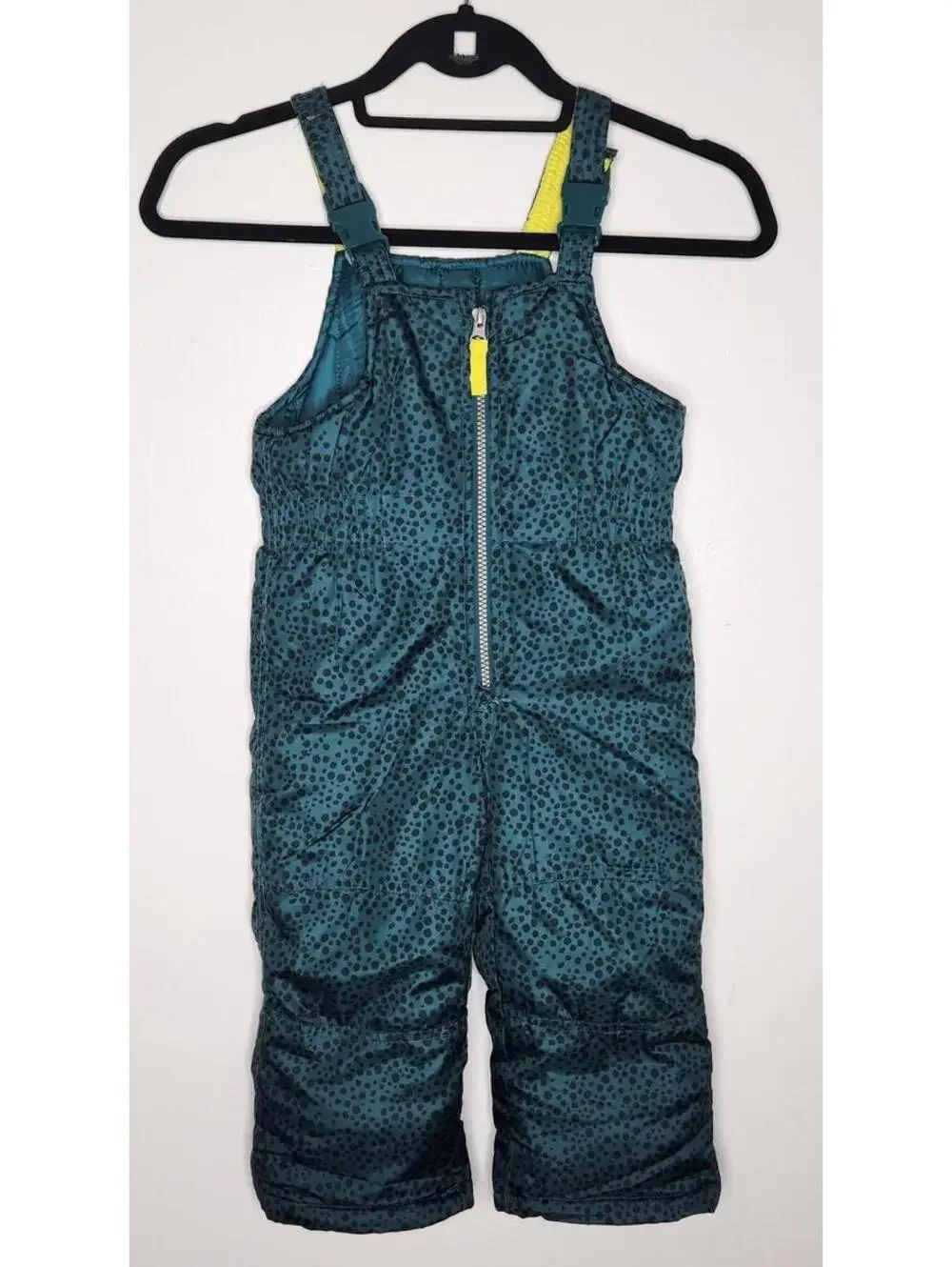 Carters Snow Bib Pants Toddler Girls 3T Teal Black Dot Insulated Winter